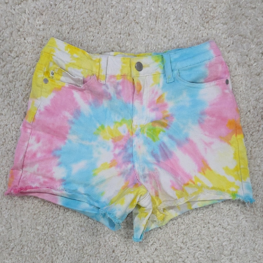 Judy Blue Tie-Dye Jean Shorts - Pink, Blue, Yellow, Women's Size Small